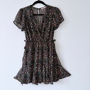 Mi Ami Black Floral Mini Dress